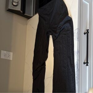 Paisley Lace Jacquard High-Rise Flared Pant - Black 0